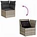 Set Divano da Giardino 6 pcs Grigio chiaro Poly Rattan - Foto miniatura 5