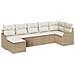 Set Divano da Giardino 7 pcs Beige e bianco Poly Rattan - Foto miniatura 1