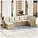 Set Divano da Giardino 7 pcs Beige e bianco Poly Rattan - Foto miniatura 2