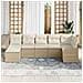 Set Divano da Giardino 7 pcs Beige e bianco Poly Rattan - Foto miniatura 3