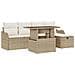 Set Divano da Giardino con cuscino 6 pcs Beige Poly Rattan - Foto miniatura 1