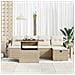 Set Divano da Giardino con cuscino 6 pcs Beige Poly Rattan - Foto miniatura 3
