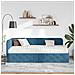 Cornice del letto ad angolo Blu 100 x 200 cm Velluto - Foto miniatura 4