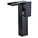 Rubinetto per lavabo da bagno, Blackswan, tipo M187, modello alto nero con bocca a cascata e LED, misura 24 cm - Foto miniatura 1