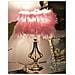 Lampada Da Tavolo Tarty Rosa In Metallo Con Paralume In Piume Rosa - Foto miniatura 5
