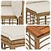 Set di divani da esterno 6 pcs Naturale e Bianco Crema - Foto miniatura 6