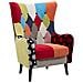 Poltrona Bergere Imperial Patchwork In Velluto Multicolor 81x92x75 Cm - Foto miniatura 1