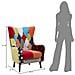 Poltrona Bergere Imperial Patchwork In Velluto Multicolor 81x92x75 Cm - Foto miniatura 8