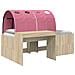 Letto alto per bambini con scrivania 3 pz Rovere Sonoma e Rosa - Foto miniatura 1