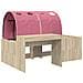 Letto alto per bambini con scrivania 3 pz Rovere Sonoma e Rosa - Foto miniatura 3
