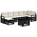 Set Divano da Giardino 8 pz Nero e Bianco Crema polyrattan - Foto miniatura 1