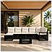 Set Divano da Giardino 8 pz Nero e Bianco Crema polyrattan - Foto miniatura 9