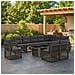Set Divano da Giardino 11 pz Grigio e Grigio Scuro polyrattan - Foto miniatura 6
