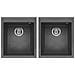 Lavello Quadra 200 Keratek Plus 41x50 cm 2 vasche Colore Dark Grey 99 - Foto miniatura 1