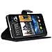 Custodia Compatibile Con Htc Desire 516 In Nero Carbone - Coperchio Protettiva Con Chiusura Magnetica, Funzione Stand E Tasca Per Le Carte - Foto miniatura 3