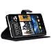 Custodia Compatibile Con Htc Desire 516 In Nero Carbone - Coperchio Protettiva Con Chiusura Magnetica, Funzione Stand E Tasca Per Le Carte - Foto miniatura 6