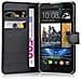 Custodia Compatibile Con Htc Desire 516 In Nero Carbone - Coperchio Protettiva Con Chiusura Magnetica, Funzione Stand E Tasca Per Le Carte - Foto miniatura 4