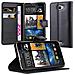 Custodia Compatibile Con Htc Desire 516 In Nero Carbone - Coperchio Protettiva Con Chiusura Magnetica, Funzione Stand E Tasca Per Le Carte - Foto miniatura 9