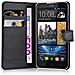 Custodia Compatibile Con Htc Desire 516 In Nero Carbone - Coperchio Protettiva Con Chiusura Magnetica, Funzione Stand E Tasca Per Le Carte - Foto miniatura 13