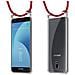 Catena Di Telefoni Cellulari Compatibile Con Samsung Galaxy J7 2018 In Rosso Rubino - Coperchio Protettivo In Silicone Con Anelli D'argento, Cinturino In Corda E Custodia Staccabile - Foto miniatura 8
