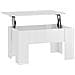 Tavolino Da Salotto Bianco Lucido 79x49x41 Cm Legno Compensato - Foto miniatura 4