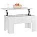Tavolino Da Salotto Bianco Lucido 79x49x41 Cm Legno Compensato - Foto miniatura 5