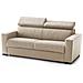 Divano Fisso Monica, Divano A 2 Posti Large, 100% Made In Italy, Sofà Soggiorno, In Tessuto Imbottito, Con Poggiatesta Regolabili E Braccioli Standard, Cm 200x95h85, Beige - Foto miniatura 2