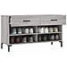 Panca Porta Scarpe Grigio Sonoma 102x35x55 Cm Legno Multistrato - Foto miniatura 3