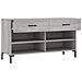 Panca Porta Scarpe Grigio Sonoma 102x35x55 Cm Legno Multistrato - Foto miniatura 9