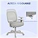 Sedia Da Ufficio Ergonomica E Reclinabile Ad Altezza Regolabile Con 5 Rotelle, 55x48x82.5-94.5 Cm, Grigia - Foto miniatura 3