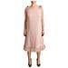 Abito Midi Trapezio Piume Senza Maniche Poliestere Rosa - It42-m - Foto miniatura 1