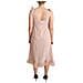 Abito Midi Trapezio Piume Senza Maniche Poliestere Rosa - It42-m - Foto miniatura 3