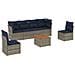 Set Divani Da Giardino 7 Pz Con Cuscini Grigio In Polyrattan - Foto miniatura 2