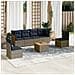 Set Divani Da Giardino 7 Pz Con Cuscini Grigio In Polyrattan - Foto miniatura 1