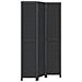 Divisorio Ambienti 3 Pannelli Nero Legno Massello Di Paulownia - Foto miniatura 2