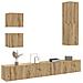 Set Mobile Tv 5 Pz Montato A Parete Rovere In Legno Multistrato - Foto miniatura 1
