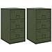 Lusso Casadino -  Comodini 2 Pz Verde Oliva 34,5x39x62 Cm In Acciaio - Foto miniatura 1