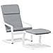 Poltrona Relax con Poggiapiedi Grigio Chiaro in Tessuto - Foto miniatura 1