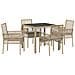 Set da Pranzo da Giardino 5 Pezzi con Cuscini Beige in Polyrattan - Foto miniatura 1