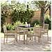 Set da Pranzo da Giardino 5 Pezzi con Cuscini Beige in Polyrattan - Foto miniatura 2