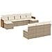 Set Divano da Giardino 10 pz con Cuscini Beige in Polyrattan - Foto miniatura 1