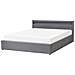 Letto Ottomana Con Led Tessuto Armelle 180 X 200 Cm Grigio Scuro - Foto miniatura 3