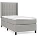 Giroletto a Molle con Materasso Grigio Chiaro 90x190 cm Tessuto - Foto miniatura 1