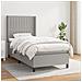 Giroletto a Molle con Materasso Grigio Chiaro 90x190 cm Tessuto - Foto miniatura 2