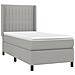 Giroletto a Molle con Materasso Grigio Chiaro 90x190 cm Tessuto - Foto miniatura 3