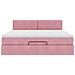 Struttura Letto Pouf con Materasso Rosa 160x200 cm in Velluto - Foto miniatura 6
