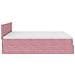 Struttura Letto Pouf con Materasso Rosa 160x200 cm in Velluto - Foto miniatura 9
