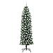 Albero di Natale Artificiale Sottile Verde e Bianco 240 cm - Foto miniatura 4