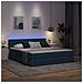 Letto con contenitore e LED con led Blu 180 x 200 cm Tessuto - Foto miniatura 5