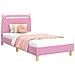 Struttura letto bambini con testata Rosa 90 x 190 cm Tessuto - Foto miniatura 1